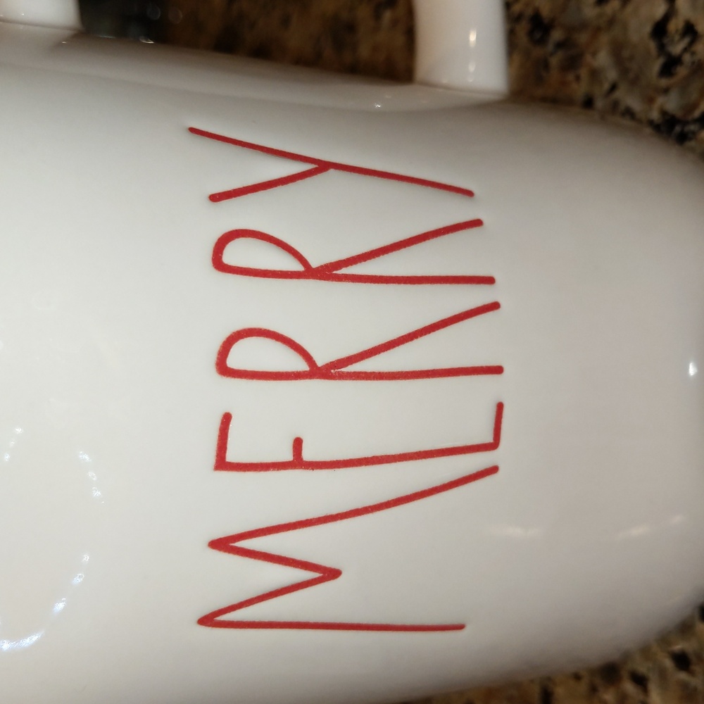 Rae Dunn North Pole Merry Mug White Red Christmas Holidays Artisan Magenta